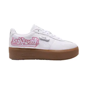 PUMA Womens Palermo Elevata Nyc Graffiti Platform Sneakers Shoes Casual - White