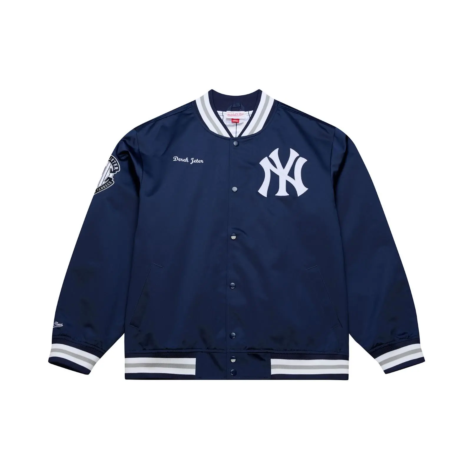 Derek Jeter New York Yankees Navy Player Lightweight Satin Full-Snap Jacket