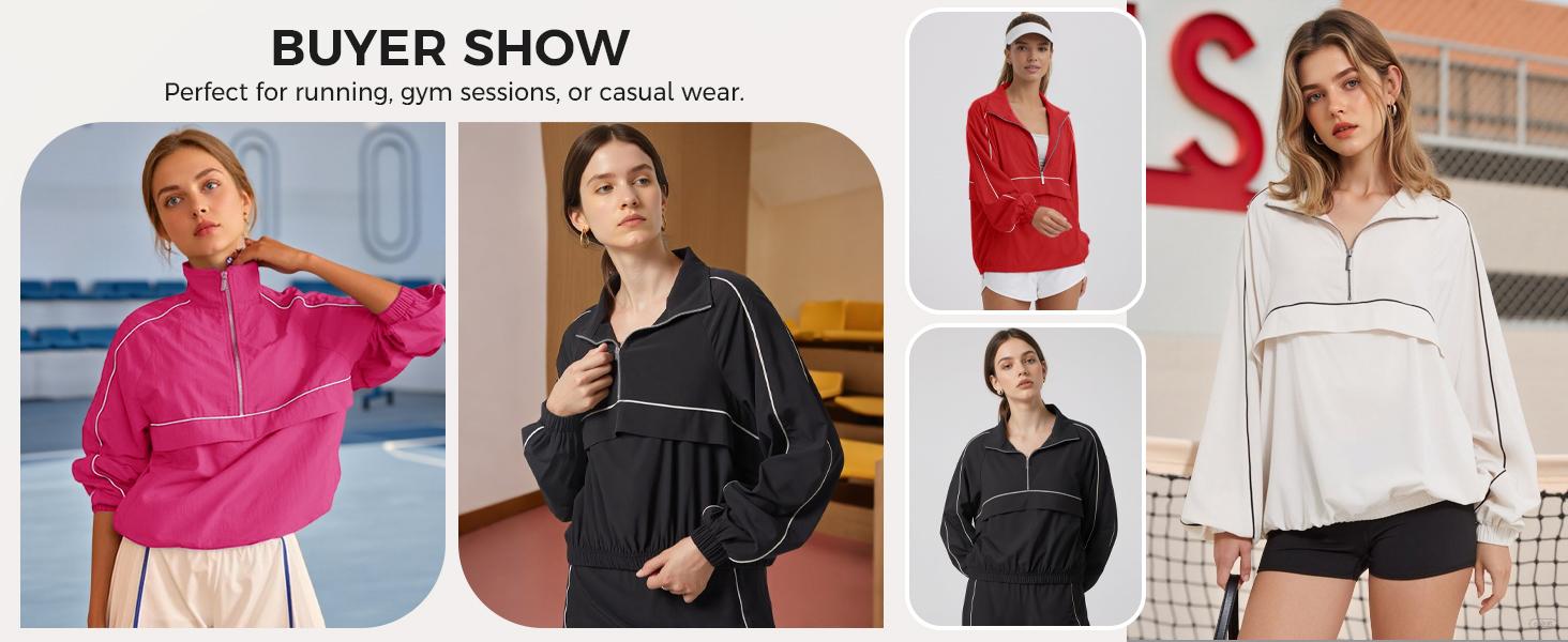 Fisoew Quarter Zip Pullover Women Moisture-Wicking Oversized Sweatshirt Lightweight Workout Athletic Pullover Jacket #Springtok Sun Protection Jacket Gym Sweatwear Casual Sporty Top Fisoew Quarter Zip Pullover Women Moisture-Wicking Oversized Sweatshirt Lightweight Workout Athletic Pullover Jacket #Springtok Sun Protection Jacket Gym Sweatwear Casual Sporty Top