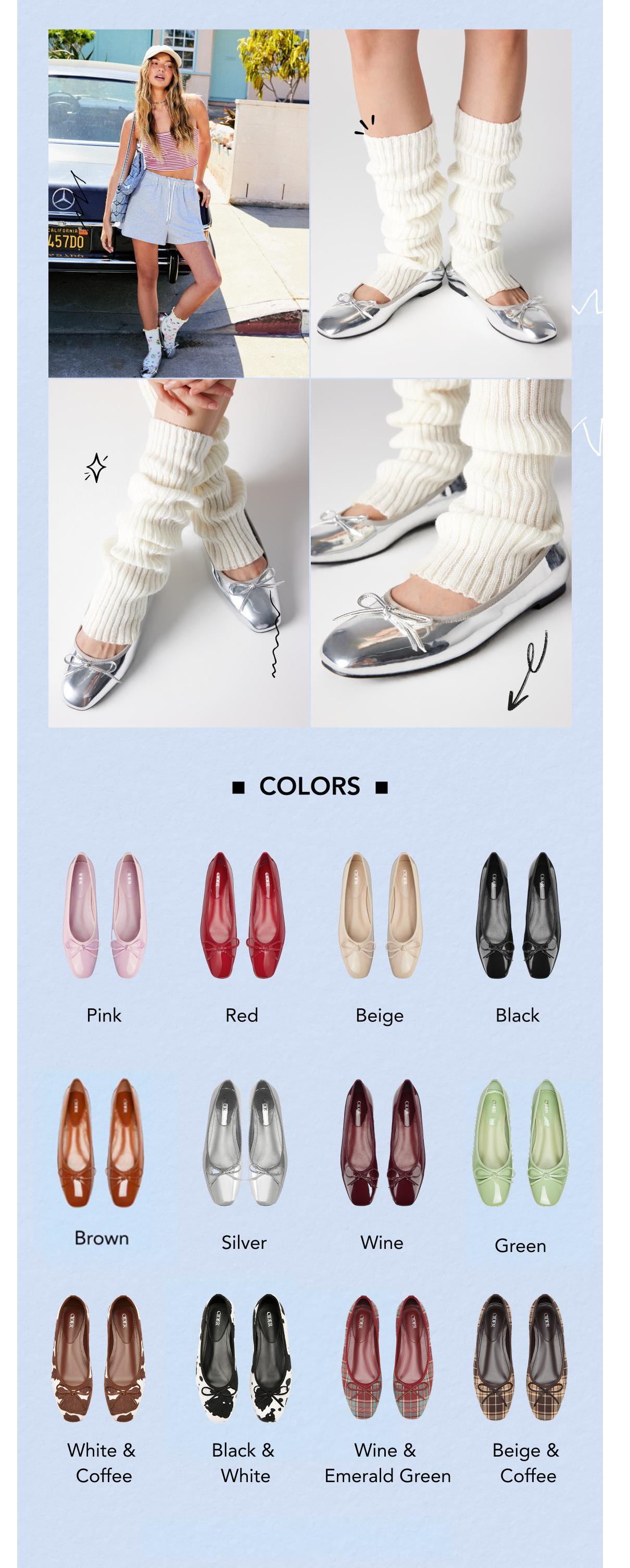 Cider Bowknot Decor Square Toe Ballet Mary Jane Flats