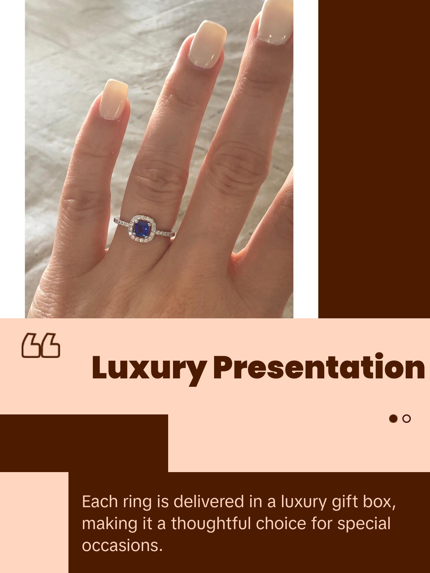 Square Halo Round Cut Blue Sapphire Ring Square Halo Round Cut Blue Sapphire Ring