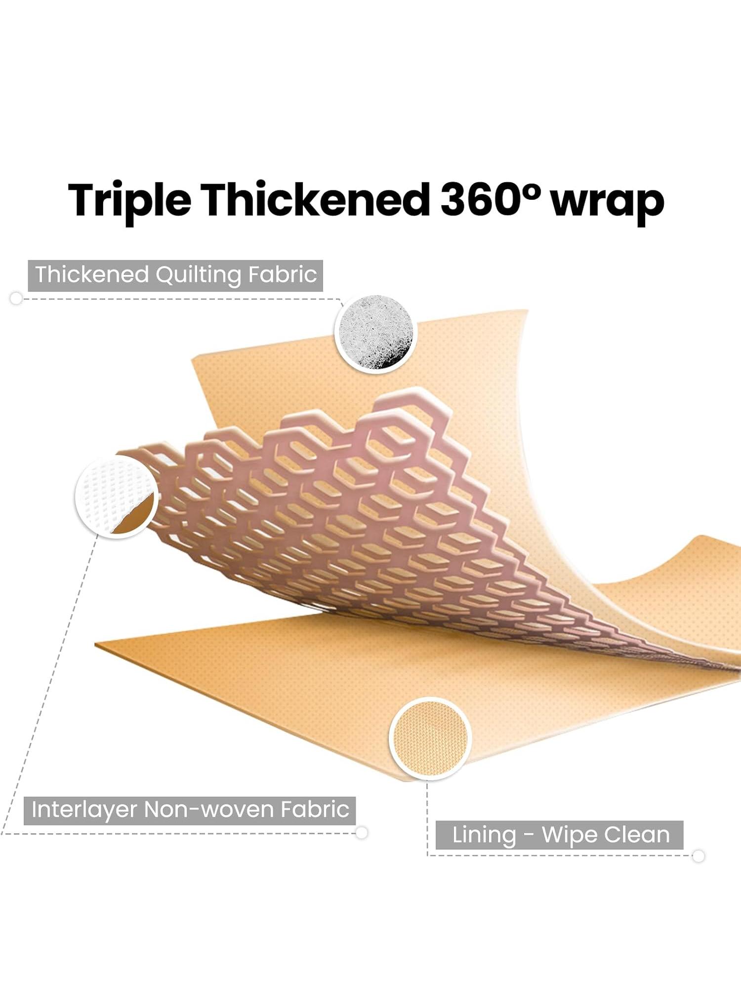 Makeup Bag 24.1cm x 21.1cm x 10.9cm Quilted Design Clear Window Travel Friendly Organized Storage for Cosmetics