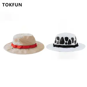 Anime Style Straw Boonie Hat for Men Women, Adventure Outdoor Sun Hat, Cosplay Costume Accessory Summer Casual Wide Brim Straw HatStraw Adventure Hat,