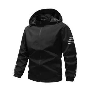 Men's Outdoor Hooded Softshell Jacket for Spring/Autumn, Windproof Waterproof Casual Coat