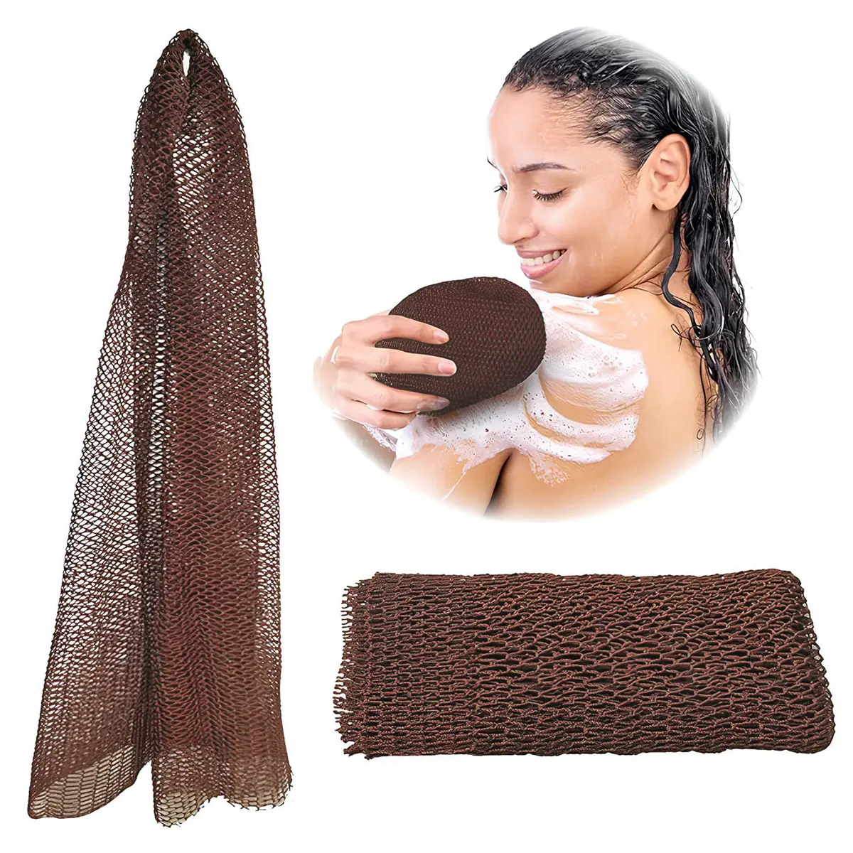 African Net Sponge, Reusable Exfoliating Bath & Shower Loofah Sponge for Body & Face, Gentle Scrubber for All Skin Types, Exfoliating Net Sponges for Men & Women