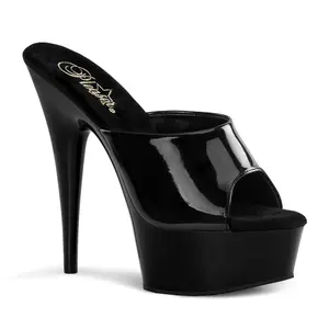 Pleaser Delight-601 Peep Toe Slide - 6" Stiletto Heel, 1 3/4" Platform - Sandal, Footwear