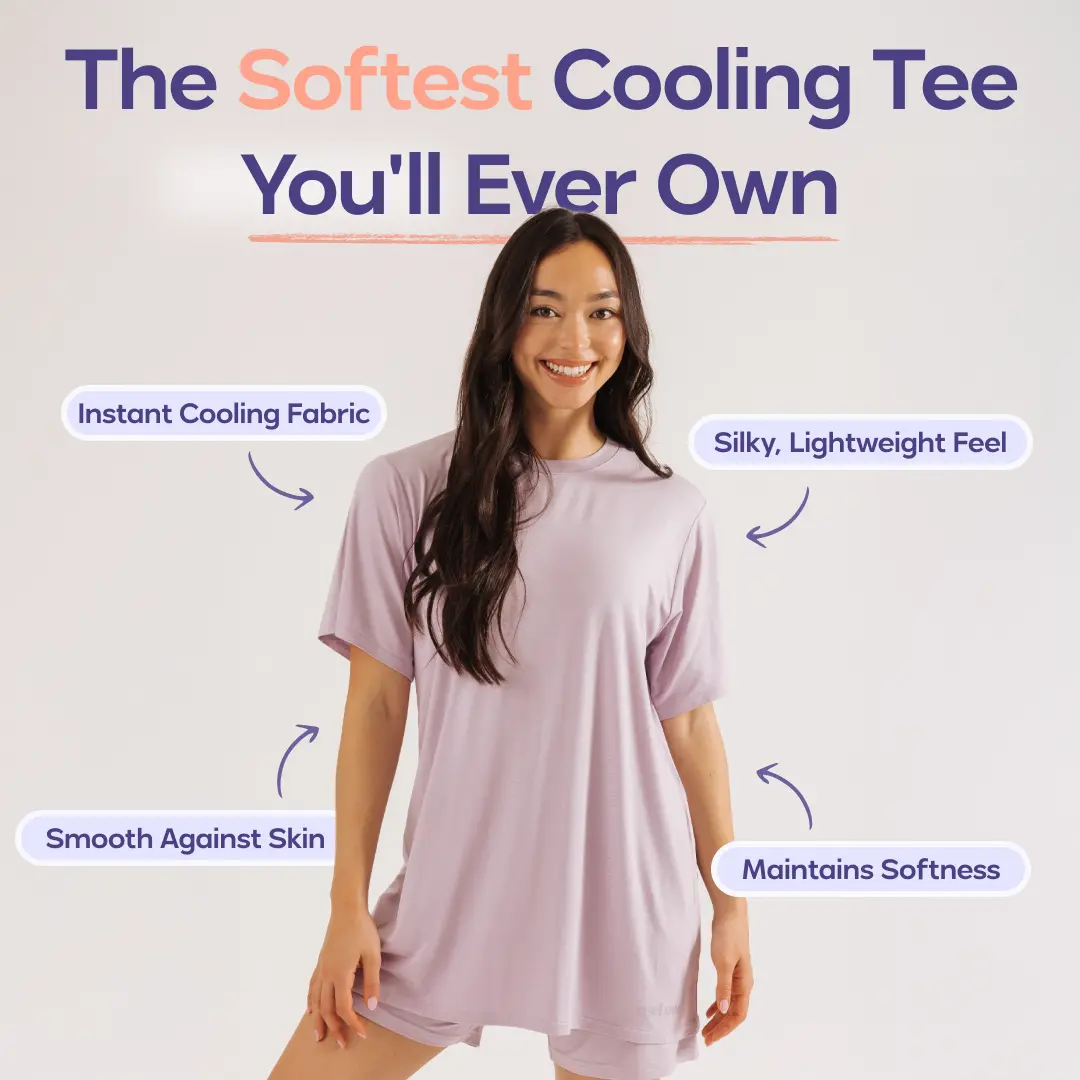 Mellow Sleep | Cooling DreamTee (T-Shirt Only), Cooling Pajama, Breathable Summer Sleepwear & Cooling Loungewear, MellowSoft Stretch Fabric
