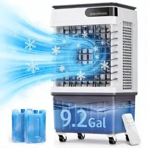 TEHANLD Evaporative Swamp Air Cooler, 9.2Gal-13.5Gal Capacity, 120° Oscillation, Remote Control, 12H Timer, 3 Modes & Wind Speeds for Indoor Outdoor Use, Swamp Cooler