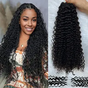 Water Wave Feather Crochet Hair Human Pre Separated Knotless Extension Bouncy Curly Crochet Hair Bundles Soft Invisiable Knot Durable String Handmade