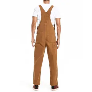 fashion Men's Duck Bib Overalls - Relaxed Fit Workwear with Adjustable Straps & Tool Pockets for Farming, Construction & Industrial Work Menswear Suits