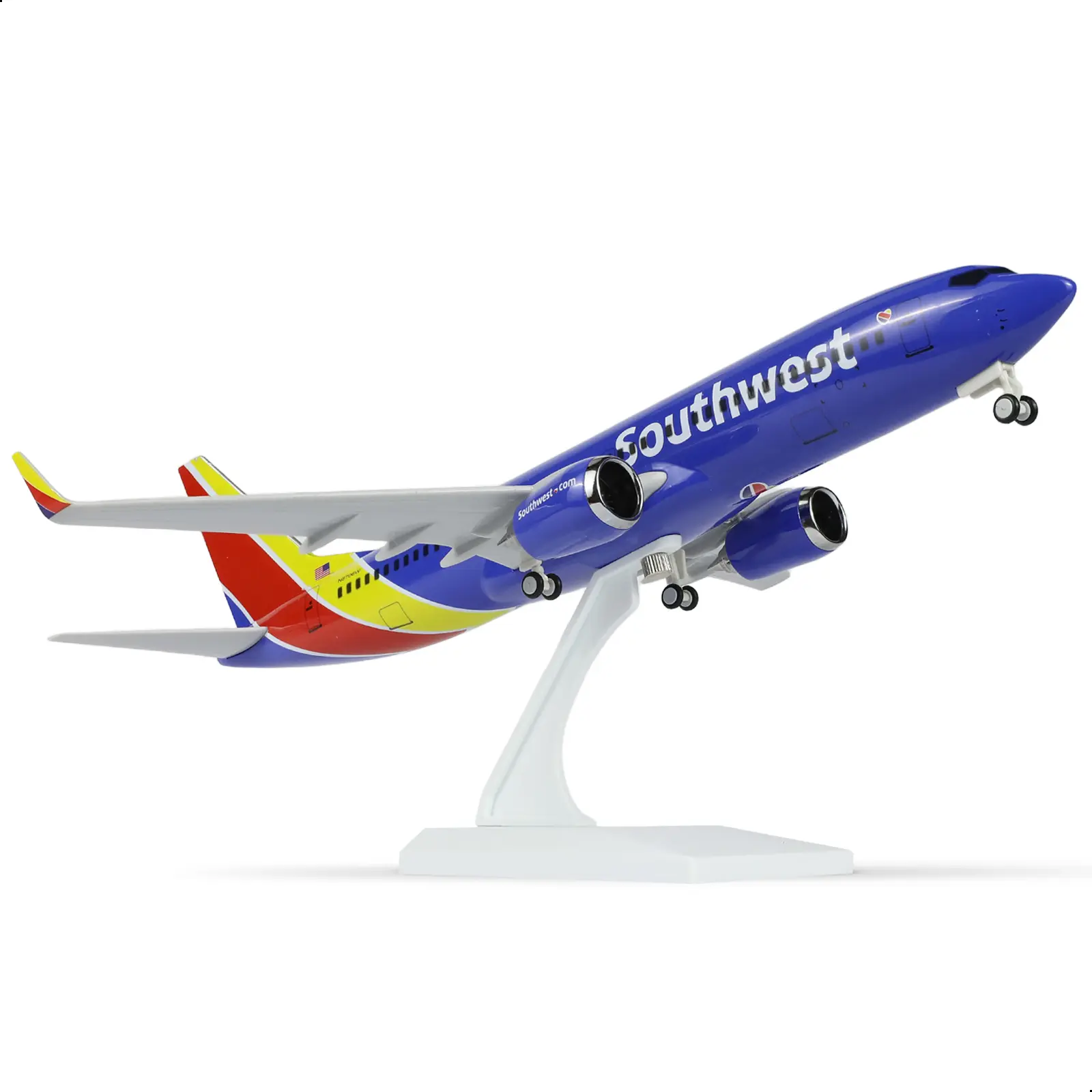 Diecast Model Plane, Boeing 737 Southwest Airlines 1/240 Scale Die-Cast Alloy Aviation Collectible - Realistic Livery, 30cm Display Size, Impressive 30cm Display Size, UV-Coated Finish, Perfect Gift for Frequent Flyers