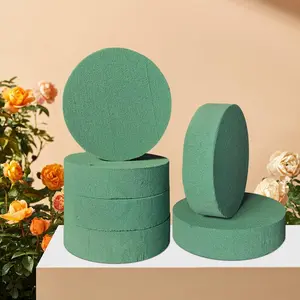 6Pcs Round Floral Foam Blocks for Fresh and Artificial Flowers 6 X 1.5inch Dry & Wet Green Flower Foam for Flower Arrangements and Florist Supplies - Home Improvement.