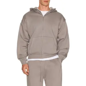 SKIMS Relaxed Zip Up Hoodie in Shadow