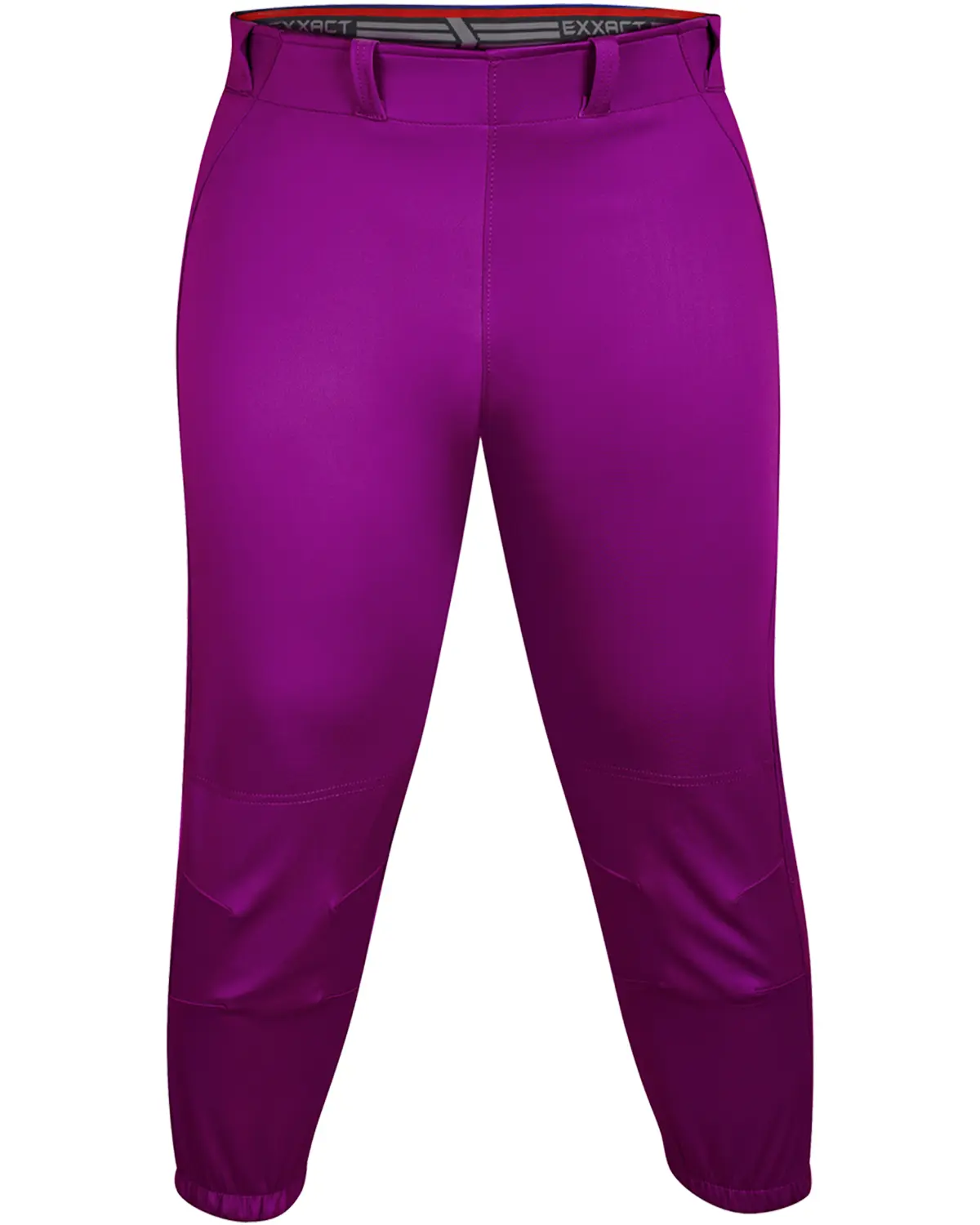 Exxact Sports Womens Softball Pants Knicker/Yoga Style Knee Length, 4-Way Stretch Low Rise Softball Pants for Women - (Purple), Sporty Sports Bottoms