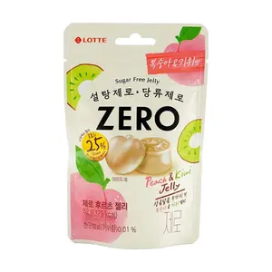 LOTTE Zero Sugar Peach & Kiwi Gummy Candy 52g - Low Calorie Korean Snack