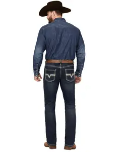 Rock & Roll Denim Men's And Revolver Dark Vintage Wash Slim Straight Stretch - Bm1rd04864
