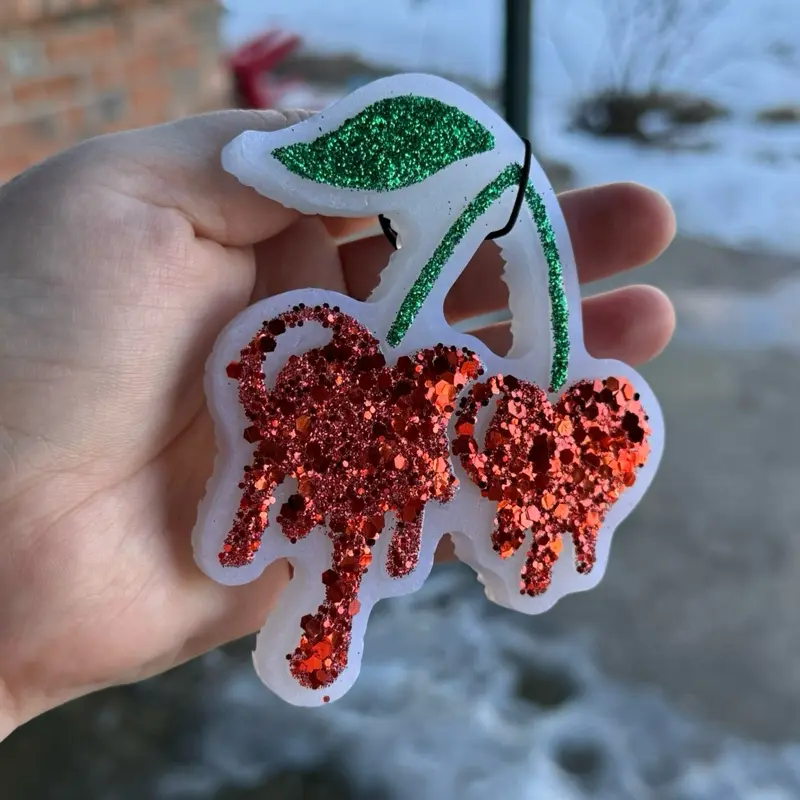 Cherry glitter car freshie