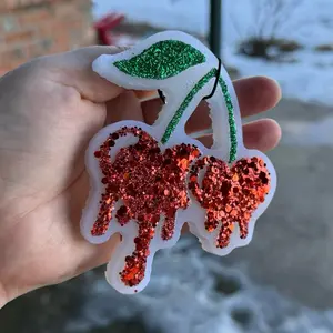 Cherry glitter car freshie