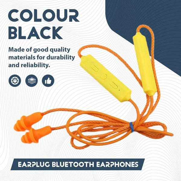 Ear Plugs Bluetooth Earphone for Work Noise Suppression Hearing Protection Construction Sites Noisy Places Audio Charging Silicone Shockproof Earbud Headset Orange Electronic Chargeable