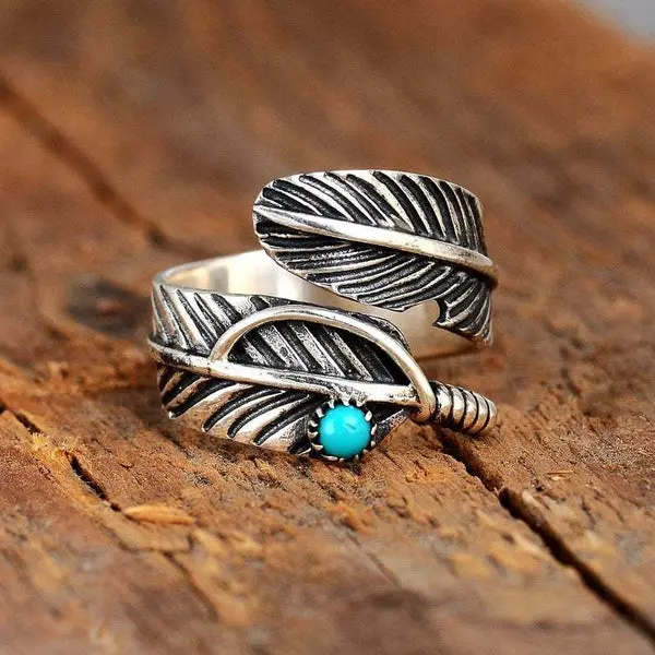 Boho Feather Adjustable Ring - Rustic Spirit Wing Jewelry, Handmade Nature Inspired Gift, Style Ring