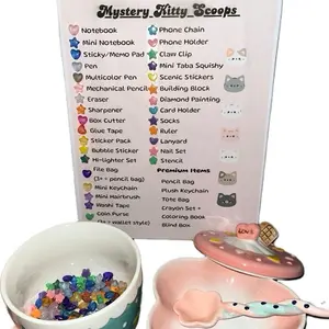 Kitty Mail Assorted Trinket & Stationery Set  - 50+ Adorable Items in Gift Box - Perfect for Fans Collectors & Kawaii Lovers