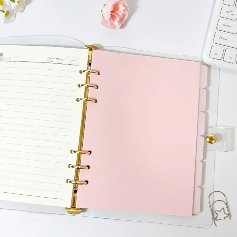 Office Classification Transparent Plastic Divider Pages, A5 PVC Index Tabs, Binder Index Dividers, Durable Reusable, Convenient Index Checking
