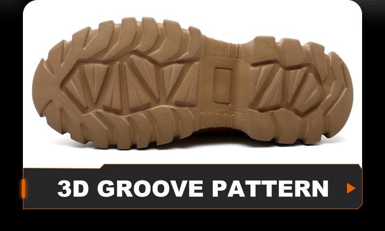 Lightweight steel toe brown anti slip work shoes - splash proof, smash proof, puncture proof, breathable safety shoes
