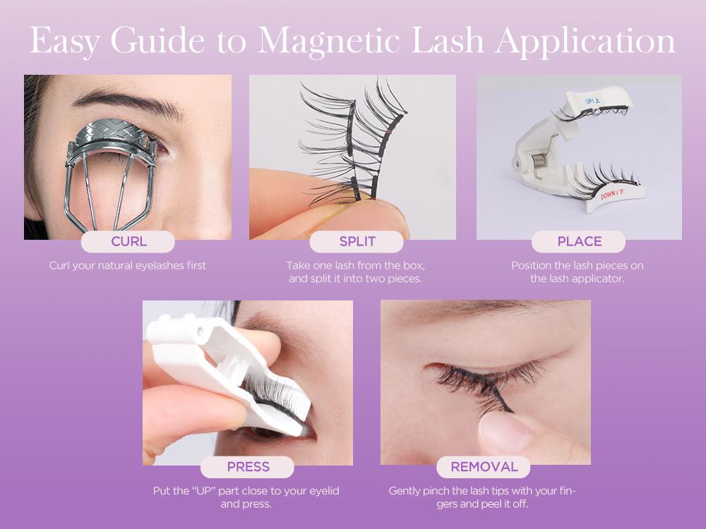 BEYELIAN Soft Magnetic Eyelashes No Glue & Eyeliner Needed Reusable Waterproof Natural Look Lashes Makeup Eyelashes Extensions Effortless Application Mix Length Gentle Removal Storage Cosmetic