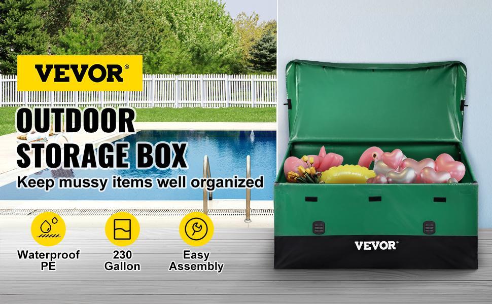 VEVOR Outdoor Storage Box Patio Deck Box Waterproof PE Tarpaulin Organiser