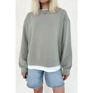 Sophie Crew Twofer Pullover in Sage