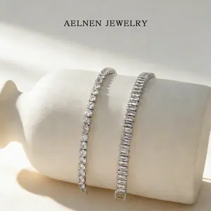 AELNEN 925 Sterling Silver Women's Elegant Tennis Bracelet - Stylish Design for Everyday Wear