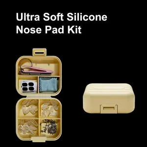 Air Cushion Silicone Nose Pads for Glasses - Anti-Pressure, Non-Slip, High Bridge  Replacement Accessories Bonus tools  | Storage Kit  | USA Stock  | All-in-One Glasses Care Set |