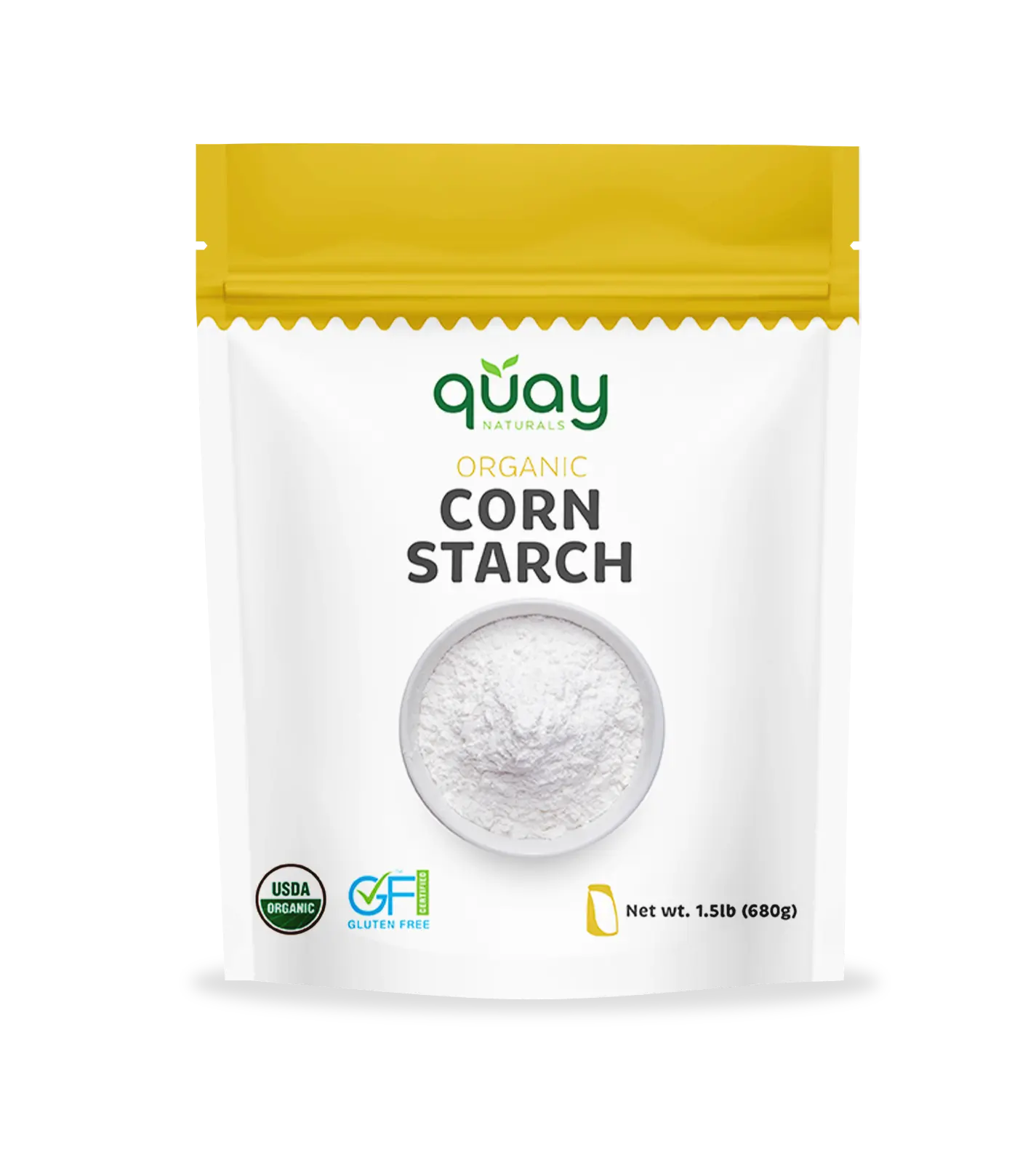 Quay Naturals Organic Corn Starch - Pure Gluten Free Starch for Thickening Sauces and Baking - 100% Organic Non-GMO Free from Additives
