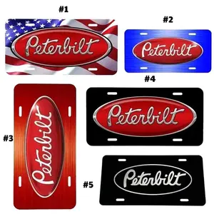 Custom Peterbilt Logo License Plates, American Flag Front License Plate, Car Accessory