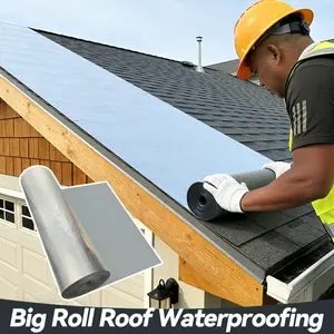 Big Roll Roof Waterproofing Sealant Tape 19.6IN x 32.8FT for Pipes Gutters & Small Roof Repairs 10+ Year Durability Peel & Stick High Temperature Resistant Heavy Duty Durable