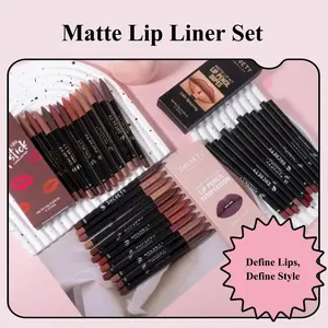 Long Lasting Matte Lip Liner Set 12Pcs - Easy Coloring Tinted Lip Stain, Waterproof Lip Liner for Women, All Occasion Makeup Accessories, Valentine's Day Gift