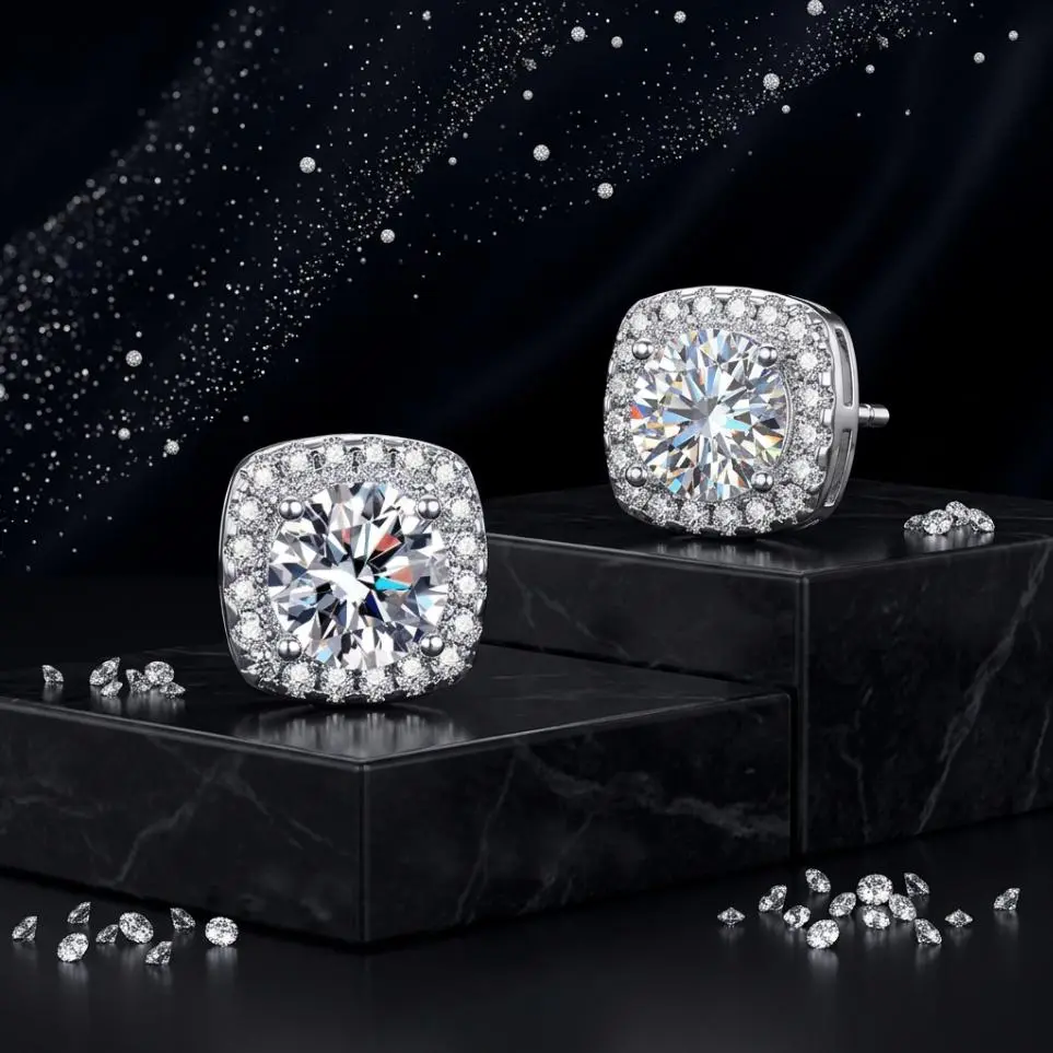 【2026 TREND ALERT】S925 Silver Soft-Needle Studs | 2026 New Arrivals | Zircon Studs/Moissanite Style | Mens Jewelry w/ Authenticity Certificate