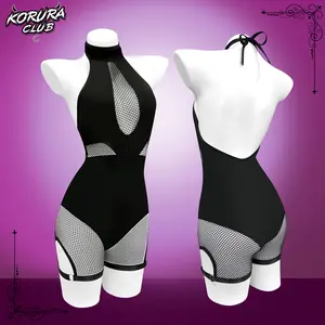KORURACLUB Women Sheer Mesh Bodysuit Slim Fit Stylish Party Top