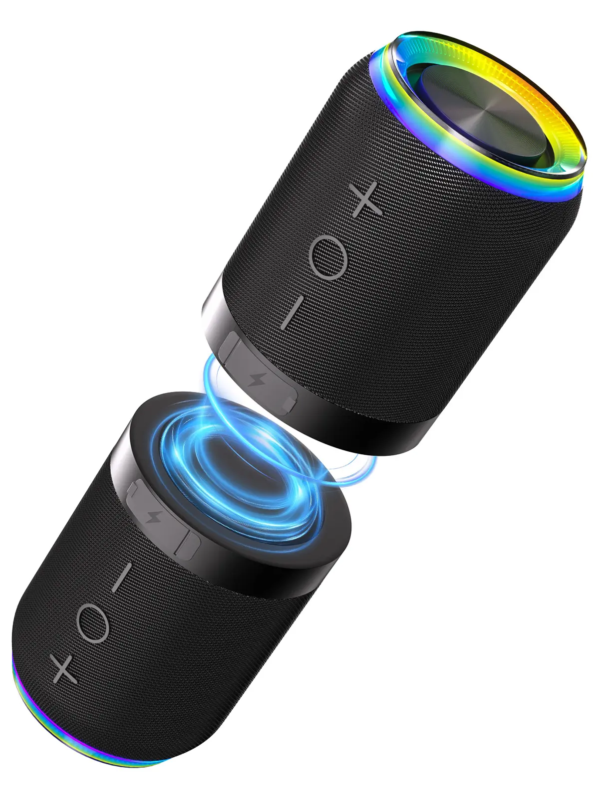 2-in-1 Magnetic Dual Splittable Bluetooth Speaker, 20W IPX6 Waterproof Portable Wireless V5.4 Bass Speaker with Deep Loud Stereo Sound, TWS Pairing, Batteries Included for Mobile, PC & Laptop, Outdoor Use, Bass Speakers