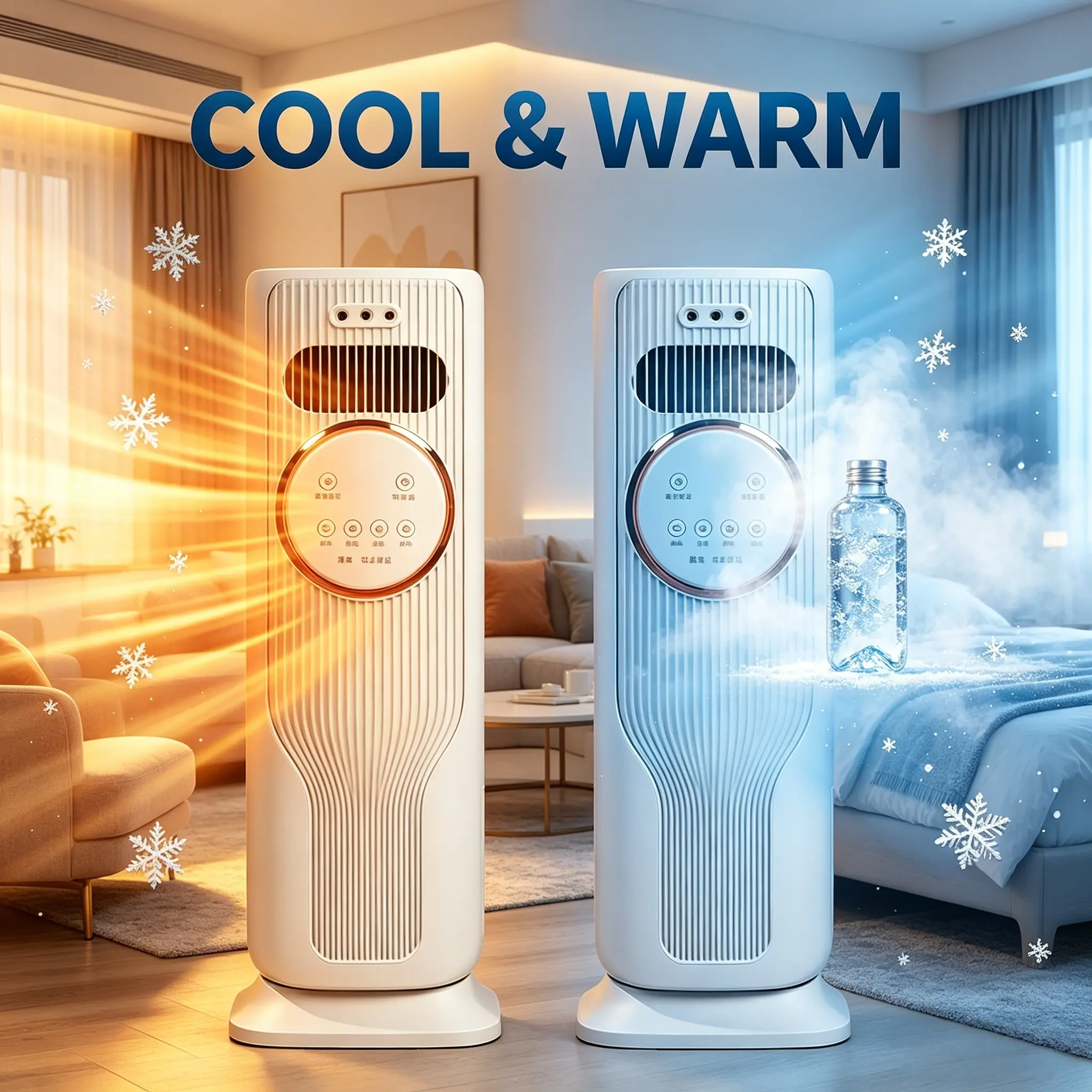 2026 New Arrival 12000BTU Portable Air Conditioner - Ice Crystal Water & Ice Air Cooler Fan, Ultra-Quiet Rapid Cooling Mobile AC, Smart 24H Timing, Energy Efficient, Digital Panel, Modern, TikTok Mid Year Sale (Suitable for Bedroom/Office)