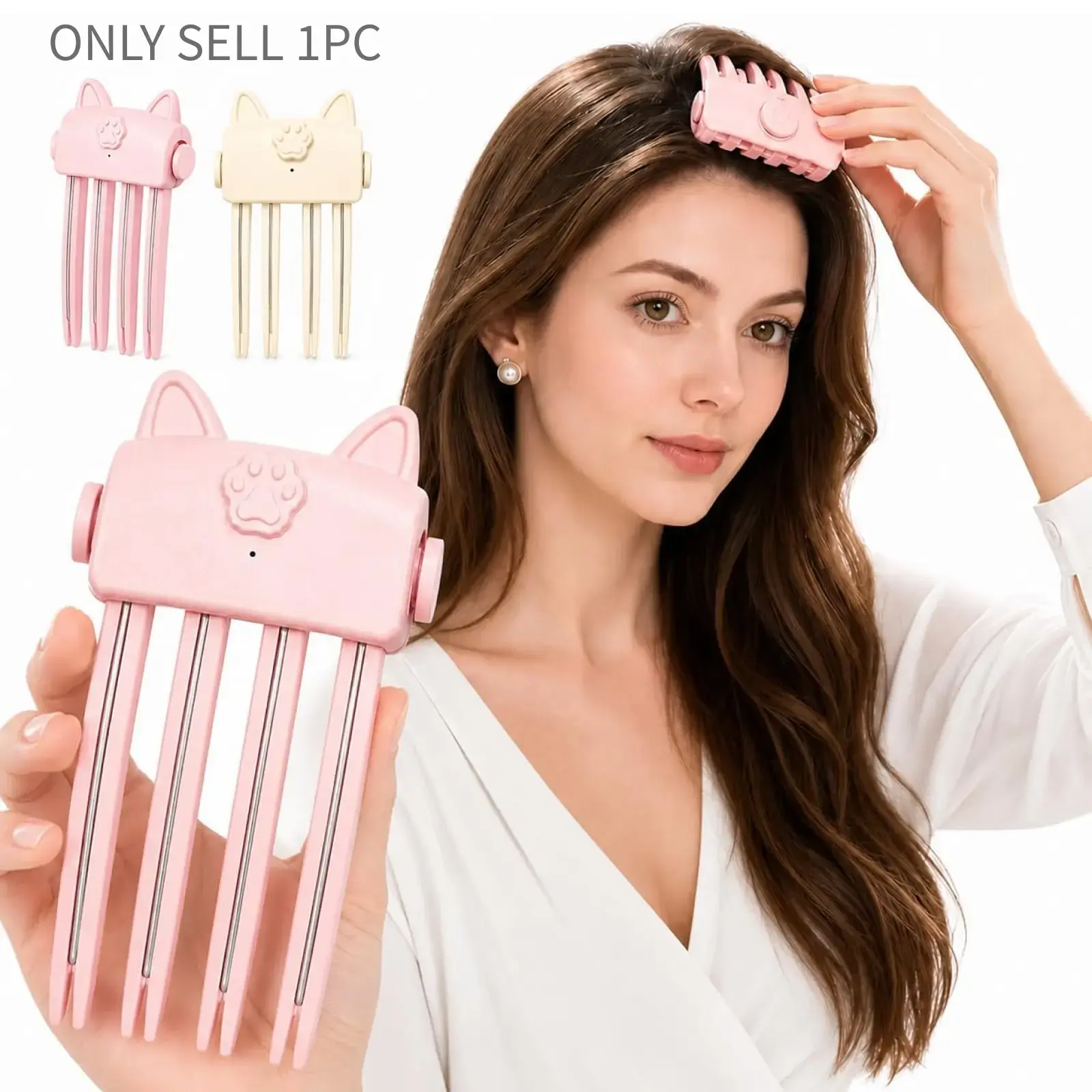 Heated Root Volumizer Clip, Electric Fluffy Hair Crown Lifting Styler Booster, Cordless Root Lifter Fine Flat Hair Styling Tools