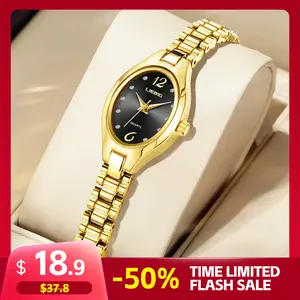 LIEBIG Women's Analog Watch - 21mm Oval Case, 3ATM (30M) Water Resistant, Gold Stainless Steel Strap, Elegant Modern Luxury Wristwatch, Ideal for Daily & Special Occasions, New Year Gift