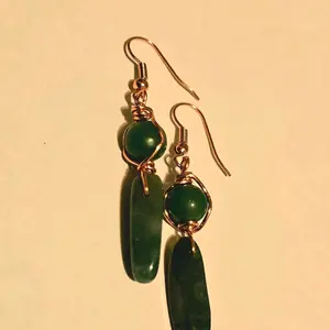 Jade & Copper Earrings