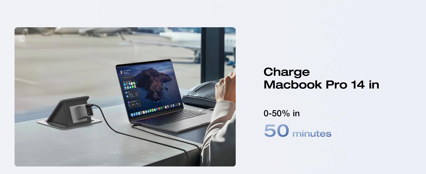 EF ECOFLOW USB C Charger, Rapid 65W GaN Type C Charging Block with Foldable Plug, Fast Wall Charger Compatible with iPhone 15/14/13, Galaxy, Pixel 4, iPad, AirPods, Apple Watch (USBC Cable Included)