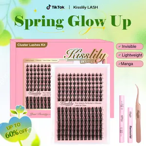 Volume Fairy |Kisslily Manga Spikey C Curl Wet Look DIY Lashes Extension Kit and waterproof long lasting lash clusters  8-18 mm| Bond Seal and Remover Eyelash Makeup Eyelashes Cosmetic | Anime Style Eyelashes #TikTokShopBacktoSchool