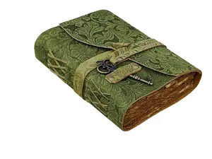 Vintage Leather Journal Antique Handmade Deckle Edge Paper Sketchbook 200 Pages