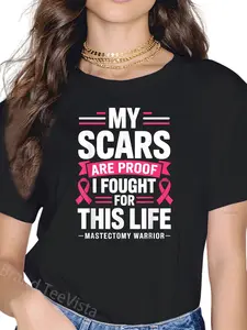 100% Cotton Mastectomy Funny Breast Cancer Women T-Shirt