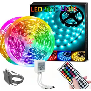 LED Strip Lights 50FT/15M (2 Rolls of 24.61ft) Ultra Long RGB Color Changing LED Light Strips Kit with 44Keys Remote for Bedroom, Kitchen, Home Decor, Room, Dorm Room, DIY Mode