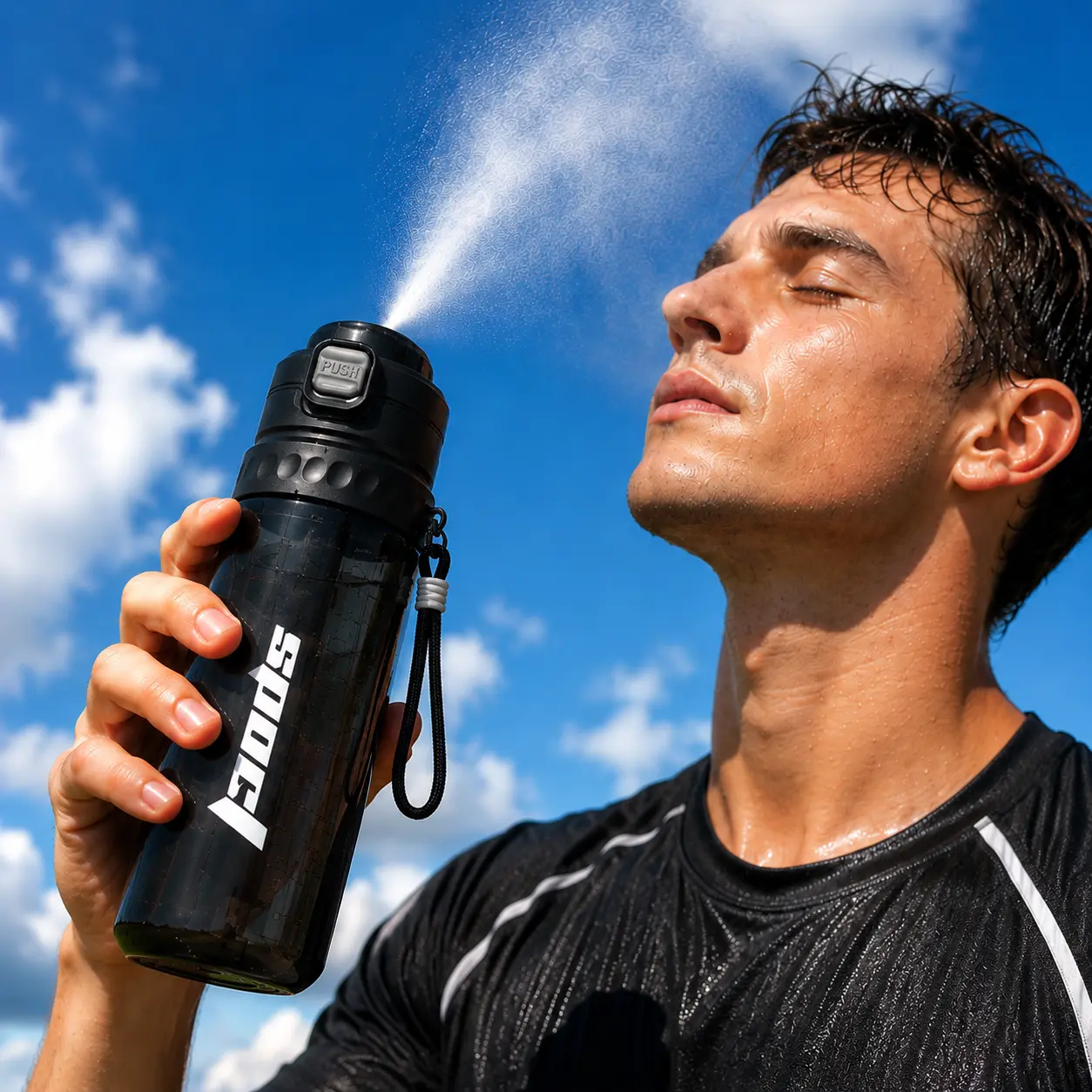 Cooling Mist Water Bottle, 2-in-1 Spray & Drink Tumbler, Portable Cooling Bottle for Gym, Outdoor & Summer