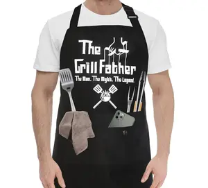 Funny Chef Apron for Men, BBQ Dad Aprons for men with 3 Pockets Cooking Grill Kitchen Aprons- The Grill father - Birthday Father's Day Christmas Gifts for Dad, Step Dad, Father in Law, Husband